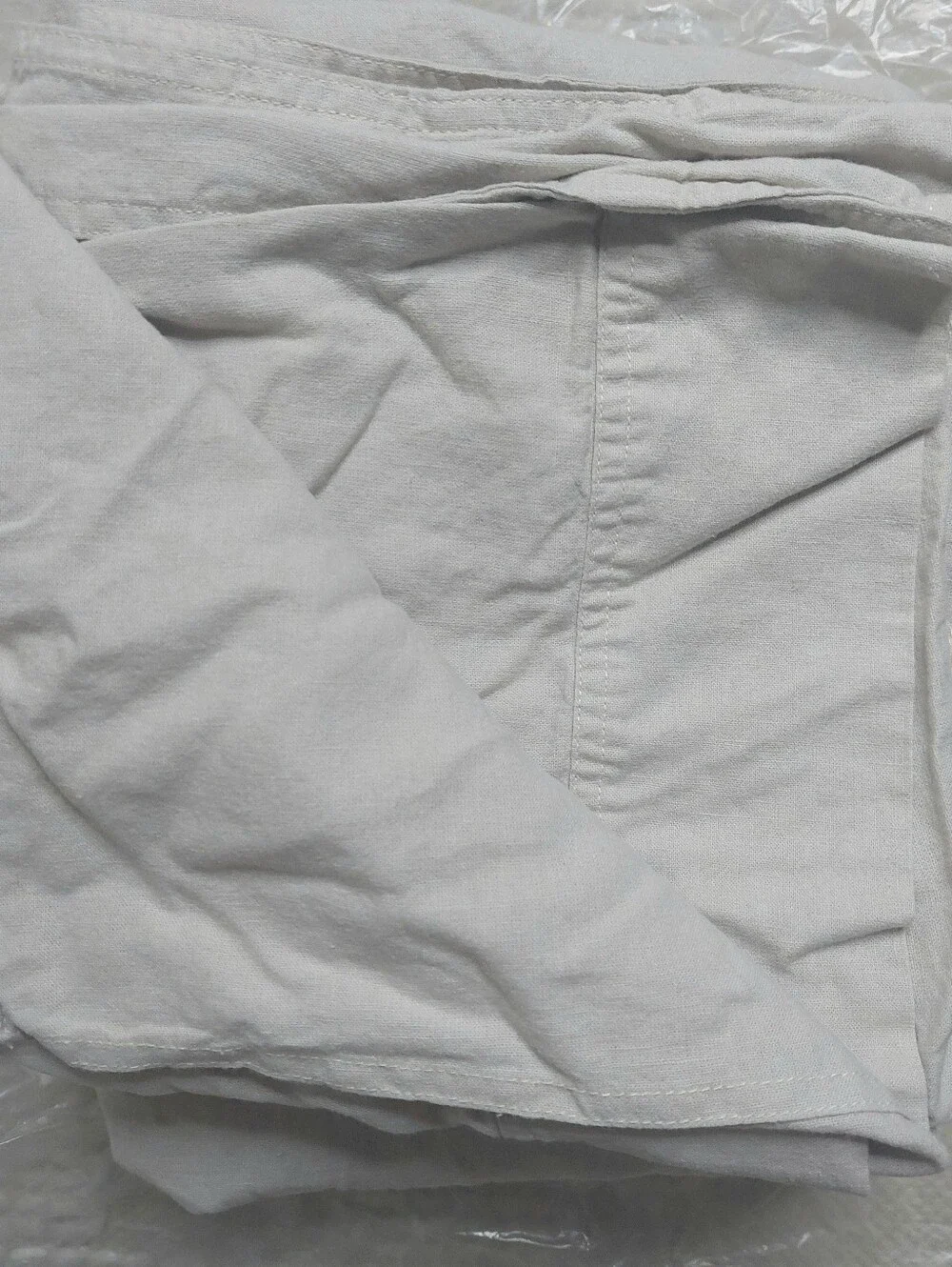 Linen Light Gray Fitted Bottom Sheet & 2 Pillowcases! King (774)(READ)